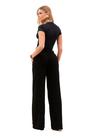 Calça Pantalona de Linho Térmico Dunas Preta