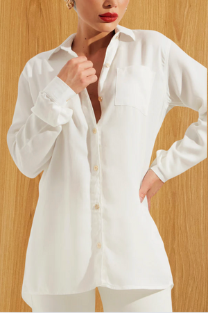 Camisa Térmica Oversized Impecável Off white Liocel