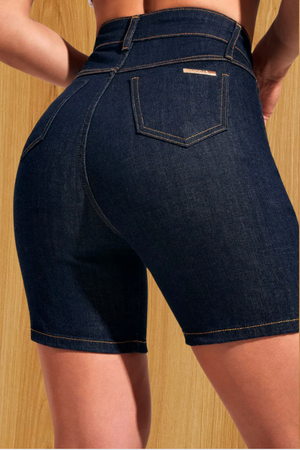 Shorts Jeans Ultra Modelador Jeans Escuro Cós Super Alto