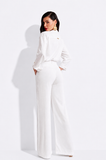 Calça Pantalona de Linho Dunas Branca