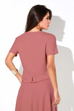 Blusa Ampla Manga Curta Comfort Office Rosé