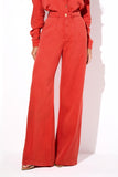 Calça Pantalona de Linho Dunas Vermelha Vibrante