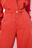 Calça Pantalona de Linho Dunas Vermelha Vibrante