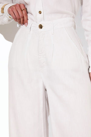 Calça Pantalona de Linho Dunas Branca