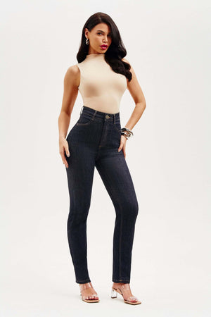 Calça Jeans Modeladora Fantástica Reta Cós Alto