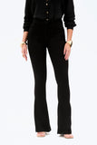 Calça Jeans Modeladora Flare Cós Médio Preto Intenso
