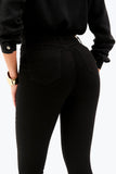 Calça Jeans Modeladora Flare Cós Médio Preto Intenso