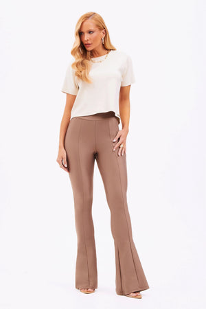 Calça Flare Modeladora Glam Cós Alto Fendi
