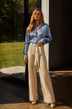 Calça Jeans Wide Leg Soul Cintura Média Nude