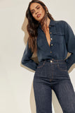 Calça Jeans Modeladora Fantástica Wide Leg Cós Super Alto Barra Corte a Laser