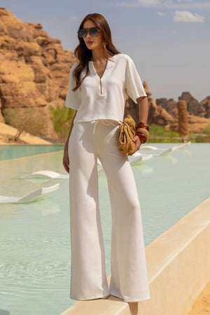 Calça Pantalona Comfort Office Off White