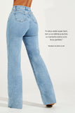Calça Jeans Modeladora Basic Wide Leg Cós Super Alto