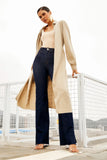 Calça Jeans Modeladora Fantástica Wide Leg Cós Super Alto Barra Corte a Laser