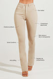 Calça Jeans Modeladora Nude Boot Cut Cós Médio