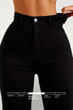 Calça Jeans Modeladora Wide Leg Preto Intenso Cós Super Alto
