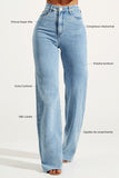 Calça Jeans Modeladora Basic Wide Leg Cós Super Alto