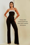 Calça Jeans Modeladora Wide Leg Preto Intenso Cós Super Alto