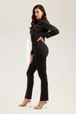 Calça Jeans Modeladora Reta Preto Intenso Cós Médio