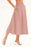 Saia Midi Evasê Comfort Office Rosé