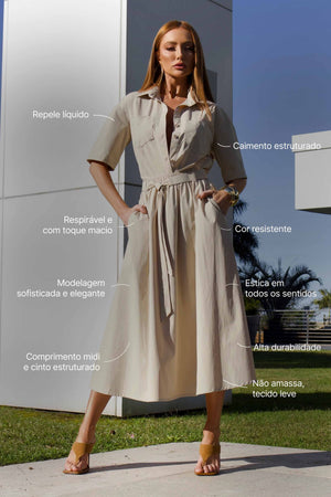 Saia Impermeável Midi Nude