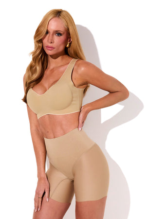 Short Modelador Que Afina Cintura Bege