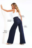 Calça Jeans Ultra Modeladora Pantalona Cós Super Alto