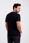Camiseta Masculina Slim Algodão Egípcio Preta Stretch