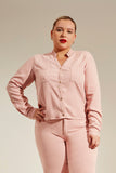 Camisa Cropped Jeans Encantadora Rosa