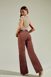 Calça Jeans Modeladora Wide Leg Coffee