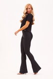 Calça Flare Modeladora Glam Cós Alto Preta