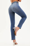 Calça Jeans Apaixonante Reta Jeans Médio Cós Alto
