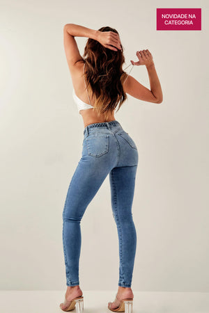 Calça Jeans Modeladora Apaixonante Skinny Cós Alto