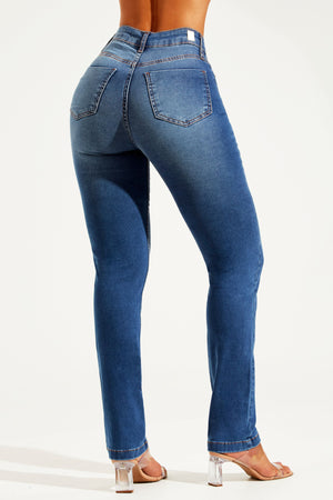 Calça Jeans Modeladora Inesquecível Reta Cós Médio