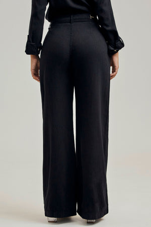 Calça Pantalona de Linho Térmico Dunas Preta