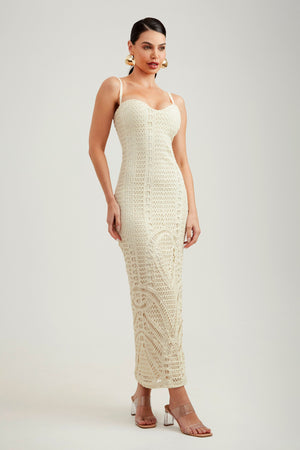 Vestido Midi Ultra Modelador Marfim