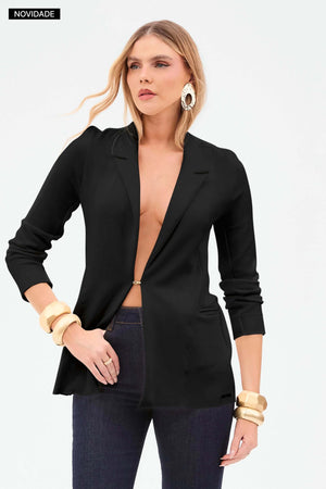 Blazer Estilo Alfaiataria Comfort Office Preto