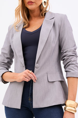 Blazer de Alfaiataria Essence Cinza