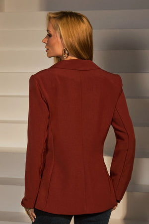 Blazer Feminino de Alfaiataria Estruturado Essence Marsala