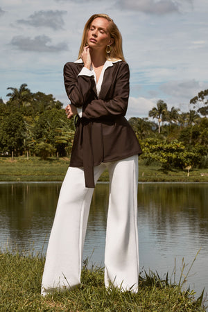 Calça Pantalona Comfort Office Off White