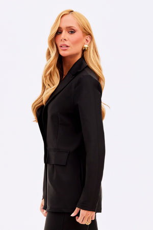 Blazer Feminino Glam Estruturado Preto QUE NÃO AMASSA