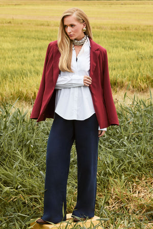 Blazer Feminino de Alfaiataria Estruturado Essence Marsala