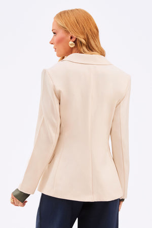 Blazer Feminino de Alfaiataria Estruturado Essence Off White