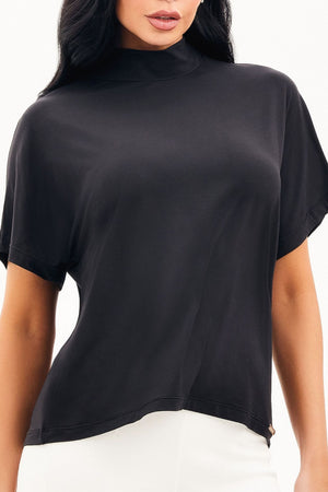 Camiseta Premium Basic Manga Morcego Preta