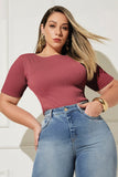 Blusa Canelada Premium Decote Canoa Rose