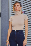 Blusa Canelada Premium Gola Alta Nude