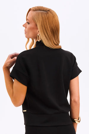 Blusa Estruturada com Zíper Comfort Office Preta