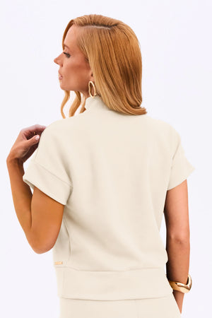 Blusa Estruturada com Zíper Comfort Office Nude