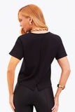 Blusa Ampla Manga Curta Comfort Office Preta
