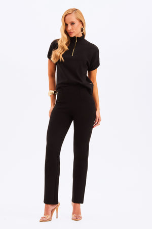 Blusa Estruturada com Zíper Comfort Office Preta