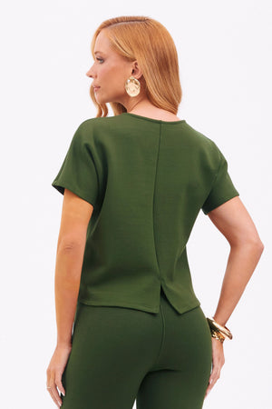Blusa Ampla Manga Curta Comfort Office Verde